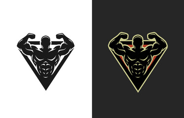 Bodybuilding, logo, two options.