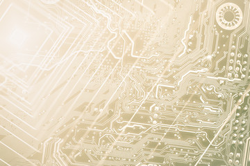 Close up of a printed computer circuit board