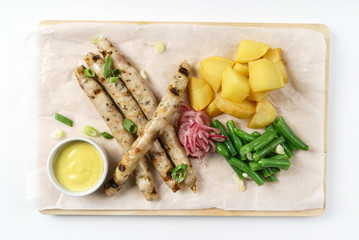 grilled sausage with potatoes