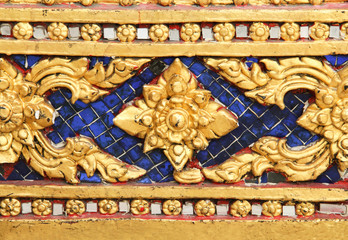 Fototapeta premium Traditional Thai style pattern decorative, stucco paint in templ