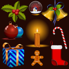 Christmas vector set. Eps8 – no transparency.