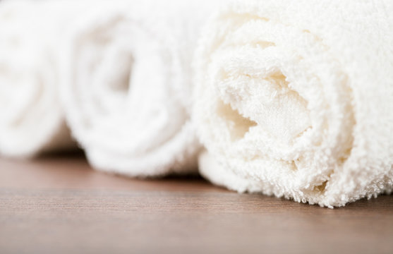 neatly folded towels