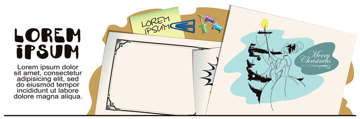 Victorian girl lights candles on Christmas tree.