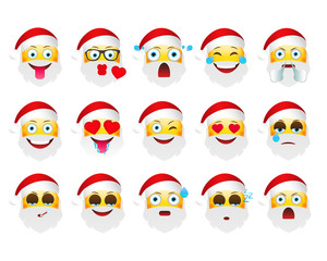 Emoticons Santa Claus for Winter Holidays