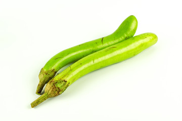 Green eggplant vegetable isolated on white background
