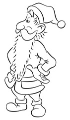 Cartoon Weihnachtsmann auf weißem Hintergrund 