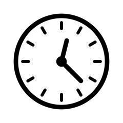 Clock face, clockface or watch face with hands line art icon for apps and websites
