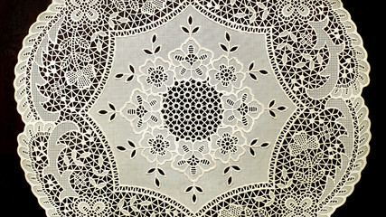 Plate Plastic Lace on Black background 