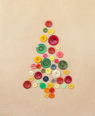 Christmas tree from sewing buttons