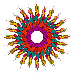 Indian ornament, Vector floral decorative, Ethnic abstract