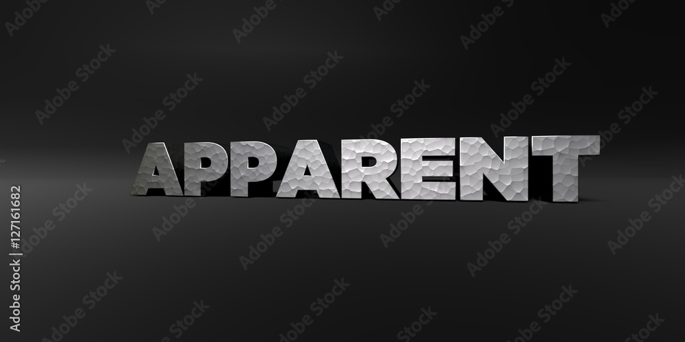 Fototapete apparent - hammered metal finish text on black studio - 3d rendered royalty free stock photo. this i