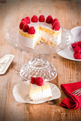 Raspberry cheesecake. 