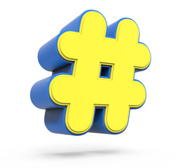 cute yellow hashtag sign