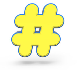 cute yellow hashtag sign