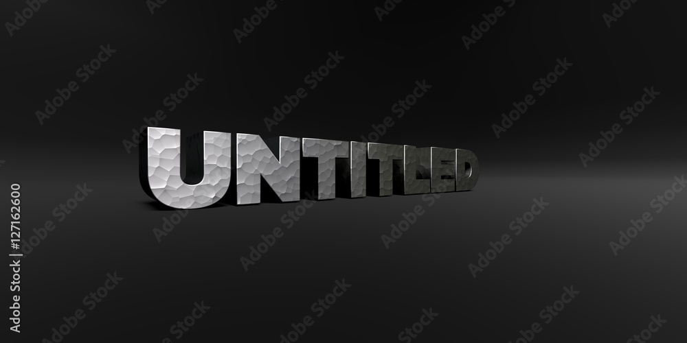 Fototapete untitled - hammered metal finish text on black studio - 3d rendered royalty free stock photo. this i