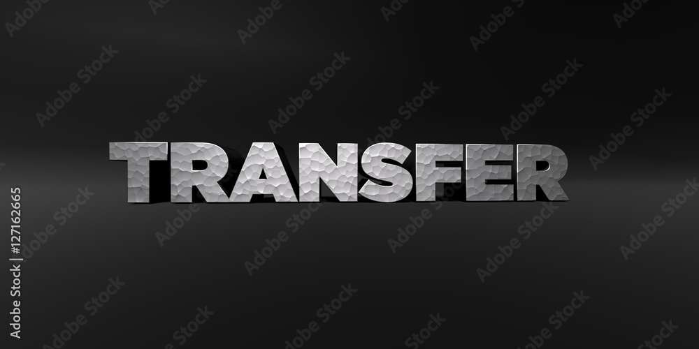 Fototapete transfer - hammered metal finish text on black studio - 3d rendered royalty free stock photo. this i