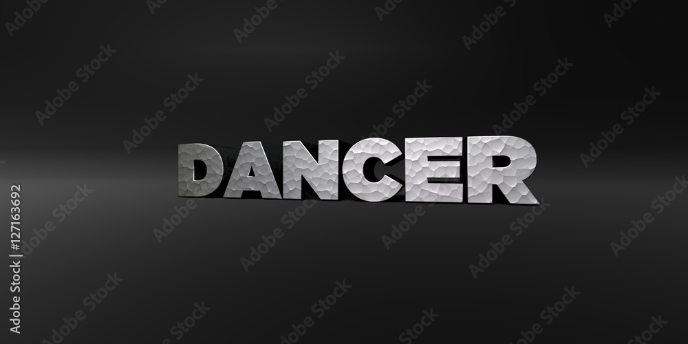 Fototapete dancer - hammered metal finish text on black studio - 3d rendered royalty free stock photo. this ima