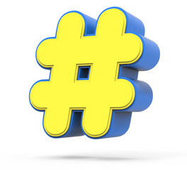 Obraz premium cute yellow hashtag sign