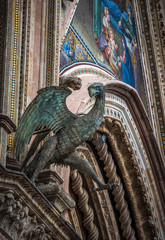 Detail of Orvieto Cathedral (Duomo di Orvieto), Umbria, Italy