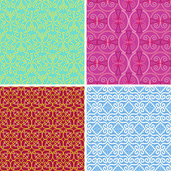 4 abstract seamless patterns