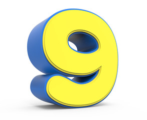 cute yellow number 9