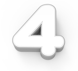 white number 4