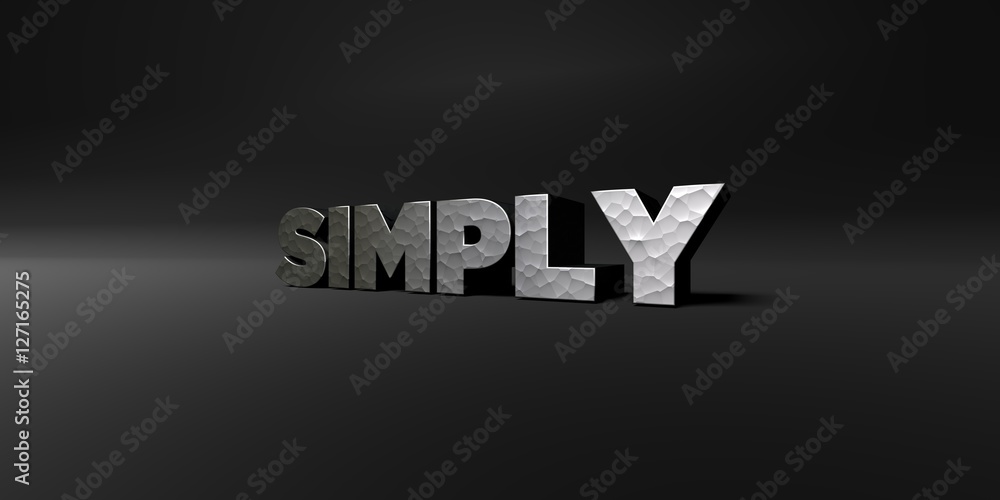 Fototapete simply - hammered metal finish text on black studio - 3d rendered royalty free stock photo. this ima