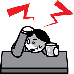 二日酔いの男性