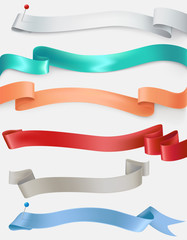 Obraz premium Vector set of satin ribbons in different colors