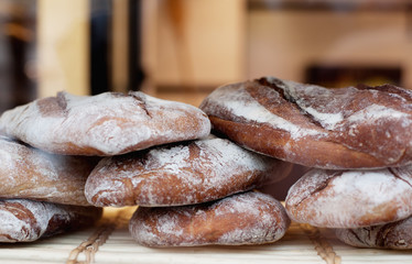 bread on display bakery