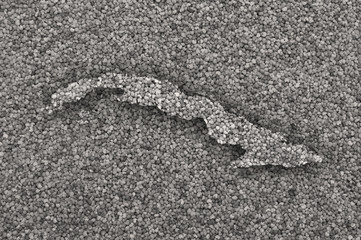 Karte von Kuba auf Mohn