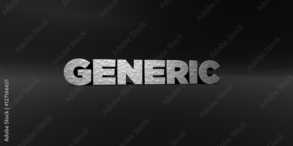 Fototapete generic - hammered metal finish text on black studio - 3d rendered royalty free stock photo. this im