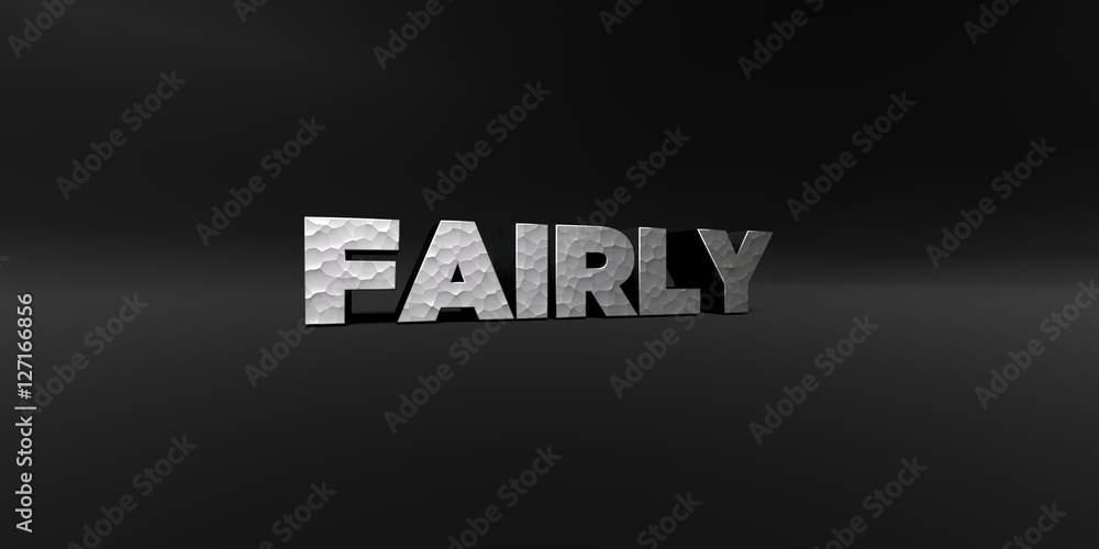 Fototapete fairly - hammered metal finish text on black studio - 3d rendered royalty free stock photo. this ima