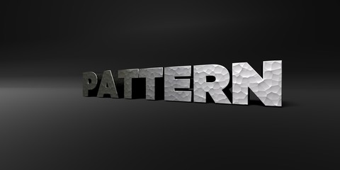 PATTERN - hammered metal finish text on black studio - 3D rendered royalty free stock photo. This image can be used for an online website banner ad or a print postcard.