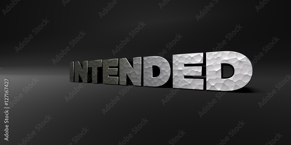 Fototapete intended - hammered metal finish text on black studio - 3d rendered royalty free stock photo. this i