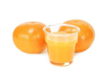 Fresh orange juice isolated on white