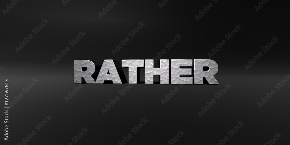 Fototapete rather - hammered metal finish text on black studio - 3d rendered royalty free stock photo. this ima