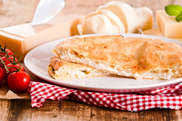 Cheese focaccia bread. 