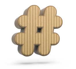corrugated hashtag mark