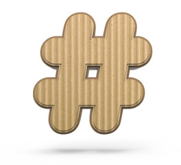 corrugated hashtag mark