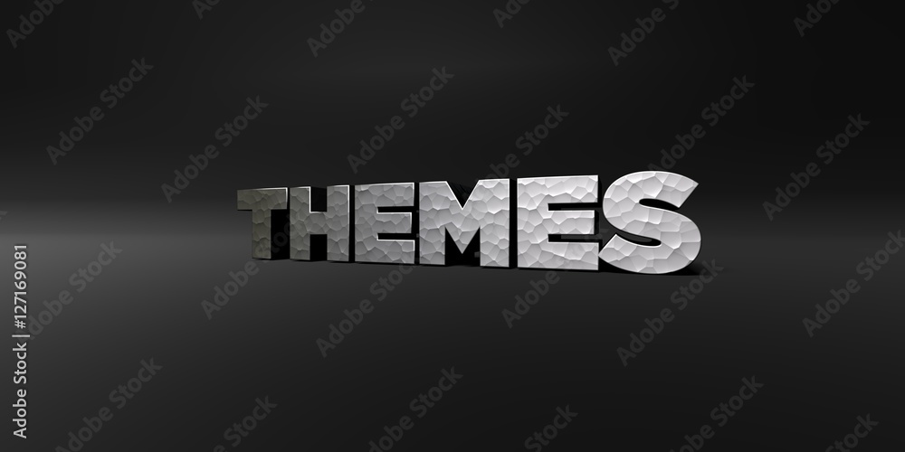 Fototapete themes - hammered metal finish text on black studio - 3d rendered royalty free stock photo. this ima