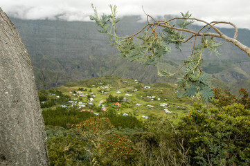 The village of La Nouvelle on cirque of Mafate