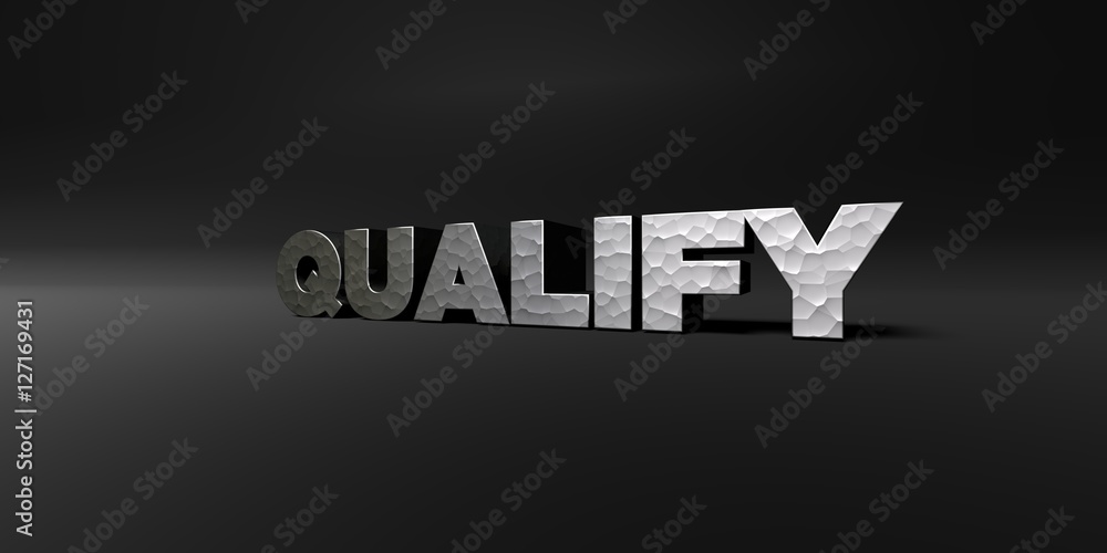 Fototapete qualify - hammered metal finish text on black studio - 3d rendered royalty free stock photo. this im