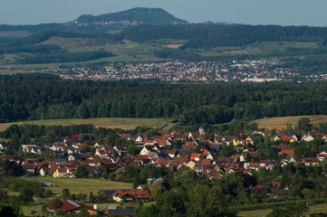Blick auf Schlat im Hintergrund Salach und Rechberg