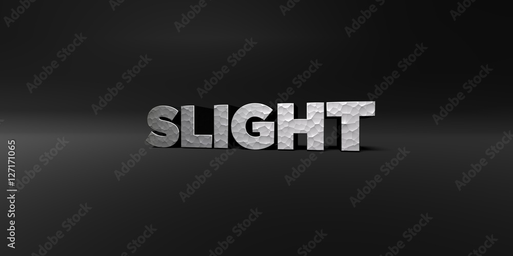 Fototapete slight - hammered metal finish text on black studio - 3d rendered royalty free stock photo. this ima