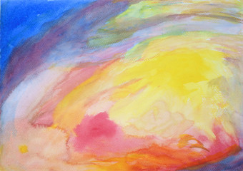 Watercolor background primary colors