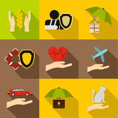 Confidence icons set. Flat illustration of 9 confidence vector icons for web