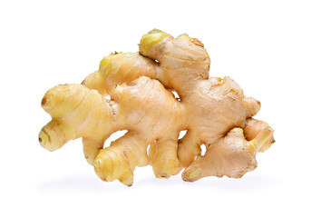 Ginger root, fresh ginger isolated on white background