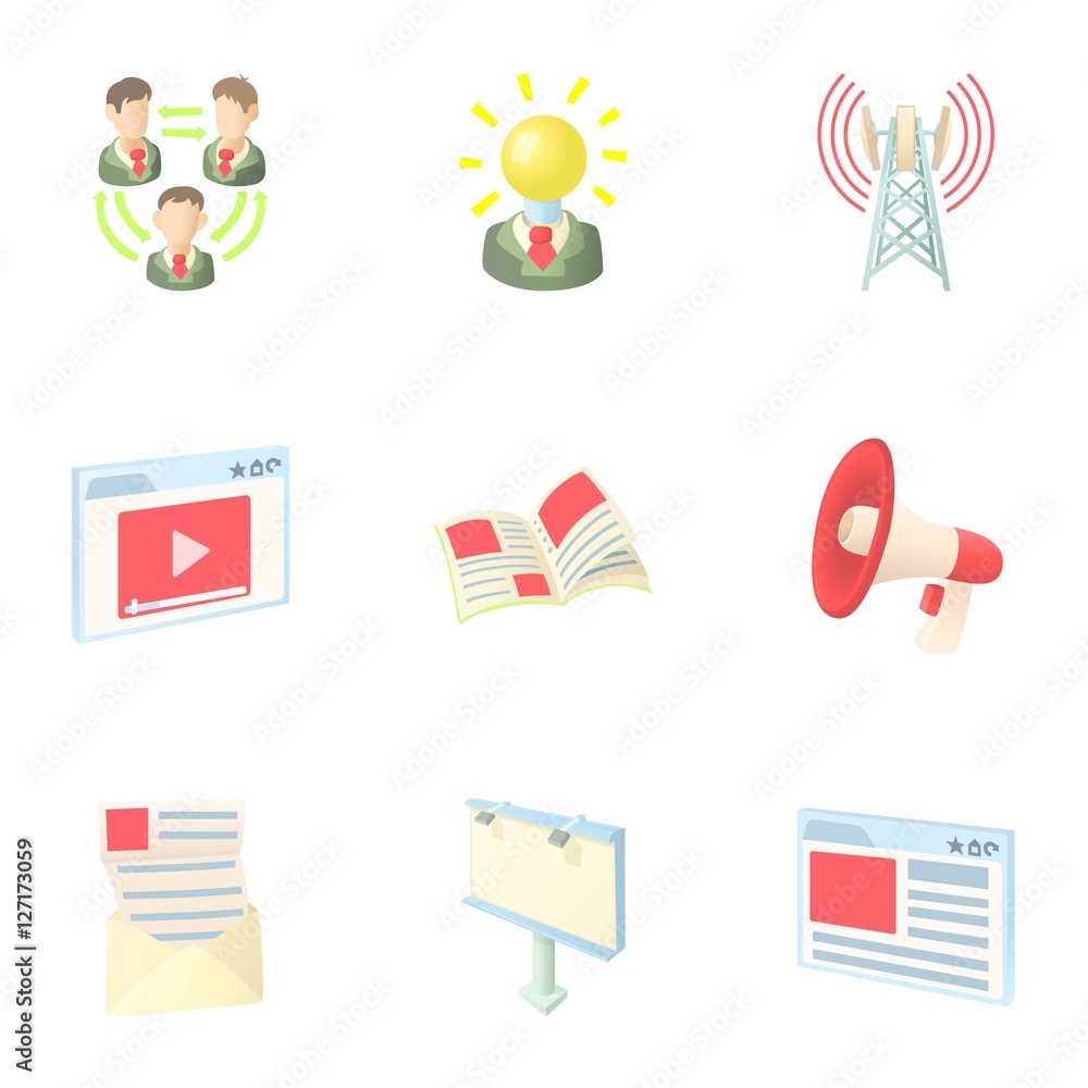 Aufkleber internet connection icons set. cartoon illustration of 9 internet connection vector icons for web