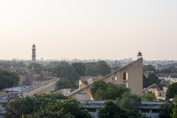 Fototapeta na wymiar Jantar Mantar panoramic view, Jaipur, Rajasthan, India.